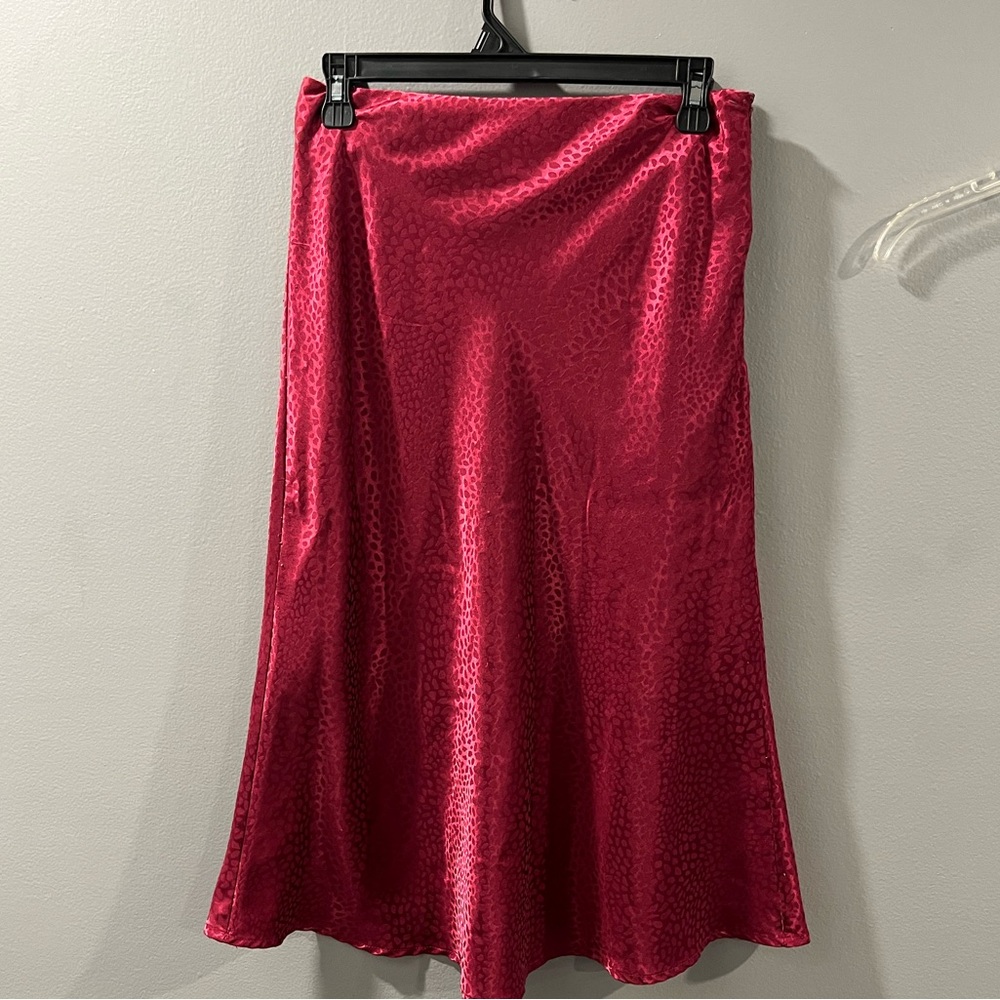 Pink Monochrome animal print silk skirt